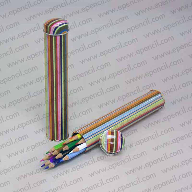13) 12pcs Colour Pencil in Tin Drum