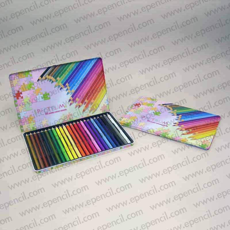 19) 24pcs Jumbo Colour Pencil in Tin Box