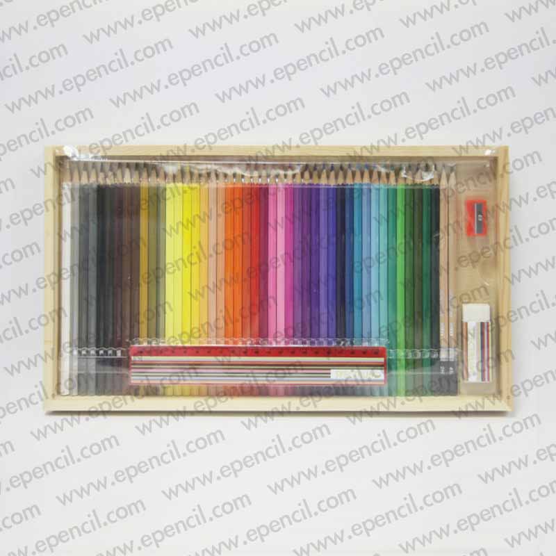 35) 49pcs Drawing Colour Pencil Set in Wooden Box