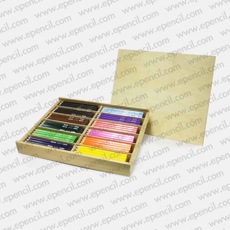 36) 144pcs Colour Pencil in Wooden Box