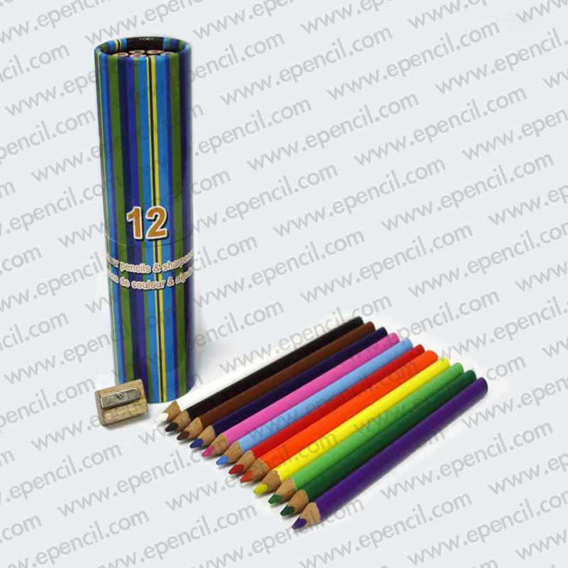 38) 12pcs Jumbo Colour Pencil in Paper Drum