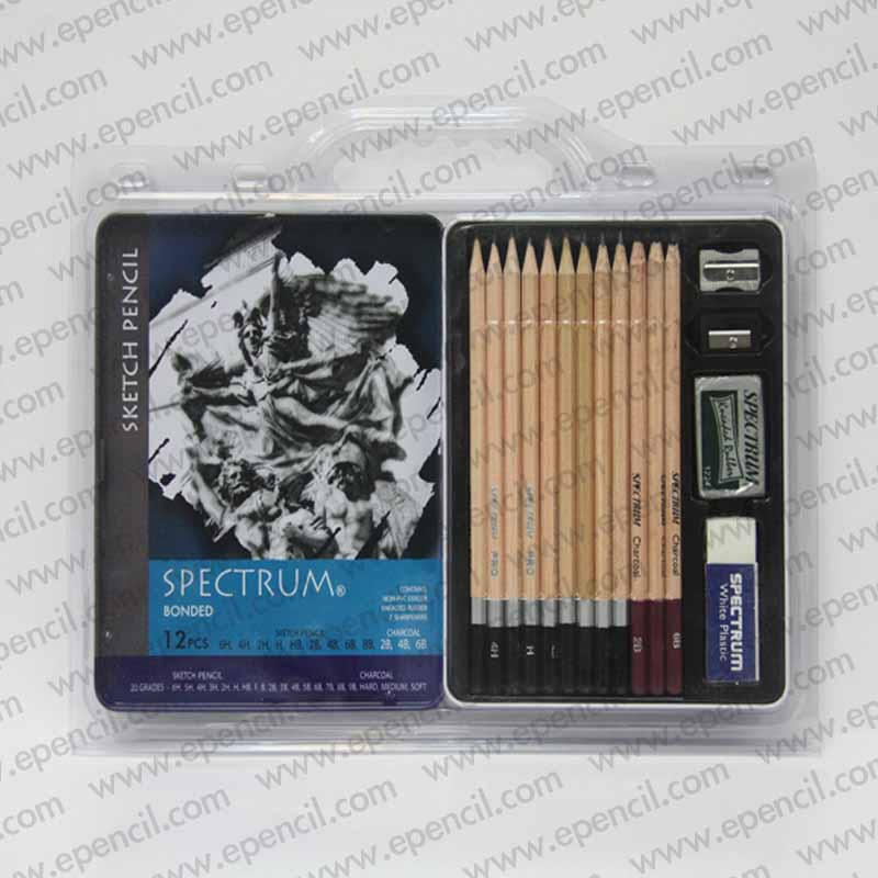 83) 16pcs Sketch Set with Tin Box in PVC Clamshell