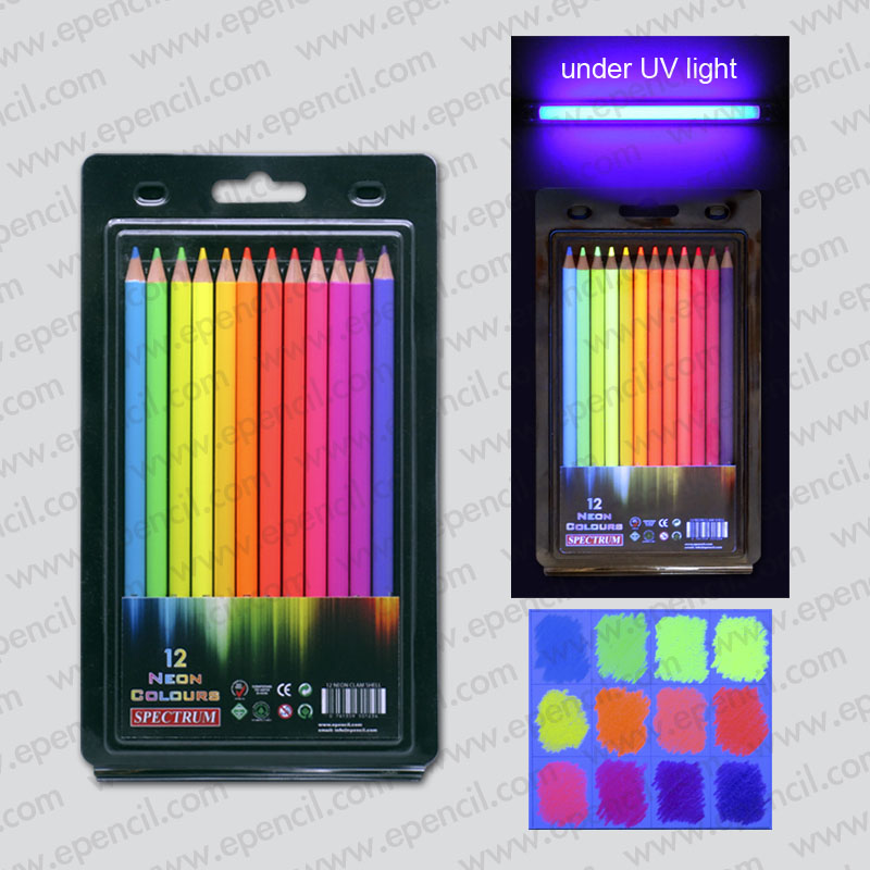 69) 12pcs Neon Colour Pencil in Clamshell