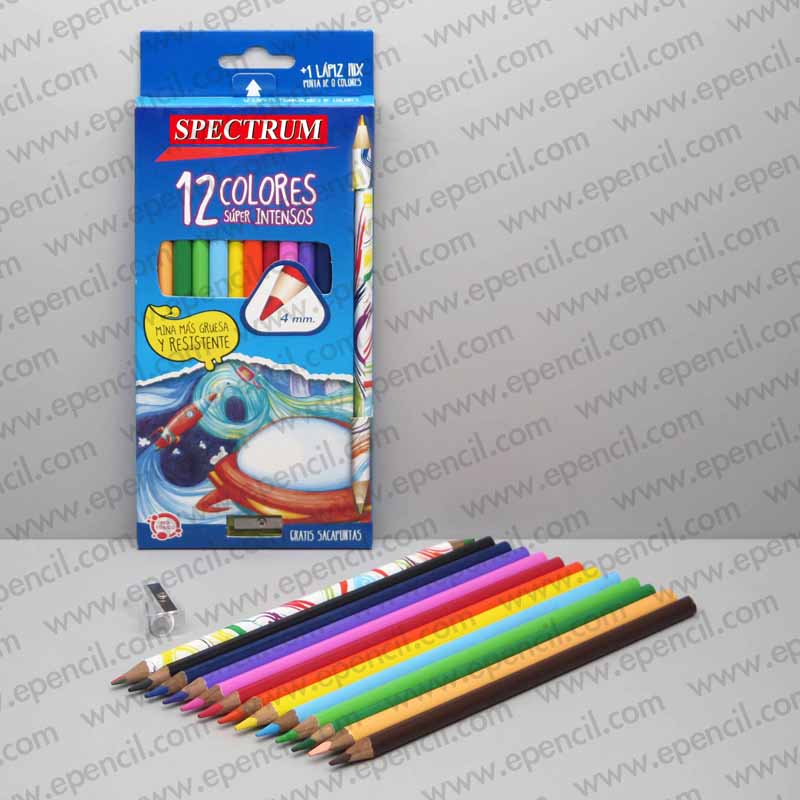 160) 12pcs Colour Pencil + Multi Colour Pencil + Sharpener in Paper Box