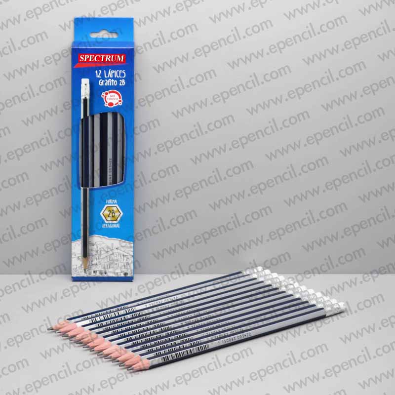 165) 12pcs 2B Pencil with Eraser in Paper Box