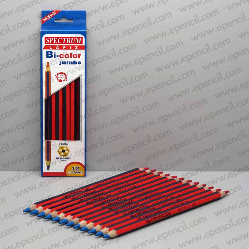 170) 12pcs Red & Blue colour Pencil in Paper Box