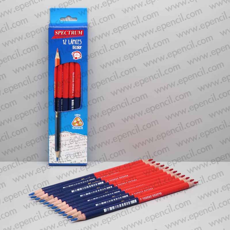 171) 12pcs Red & Blue colour Pencil in Paper Box